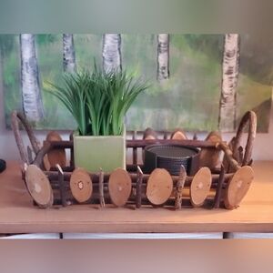 Rustic Wooden Handmade Basket with Natural Accents